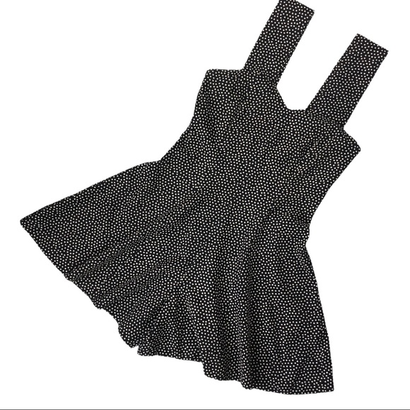 Vintage Y2K Romper Shorts Onesie Playsuit Retro PinUp Black White Tiny Polka Dot - Picture 8 of 12